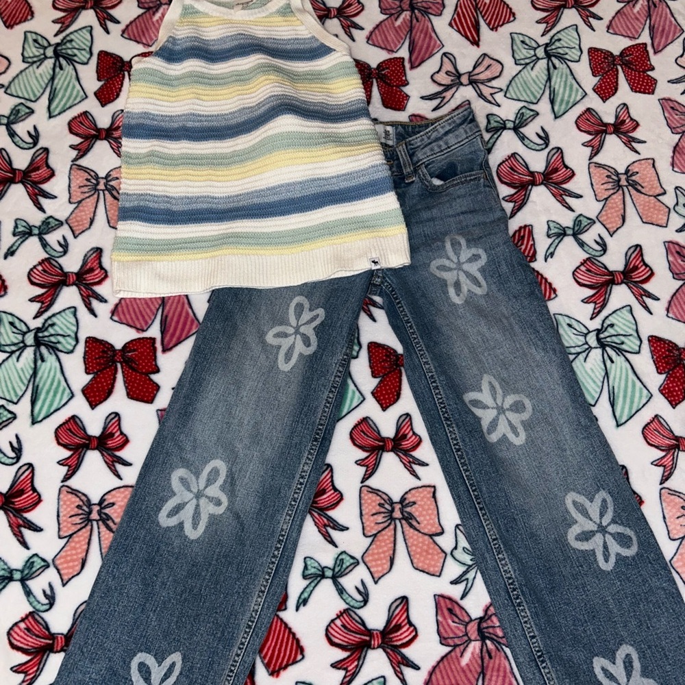 Abercrombie Kids Blue Denim Jeans. OUTFIT HAS SOLD😊